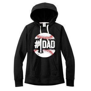 Baseball Number One Daddy Son Baseball Father's Day Women's Fleece Hoodie