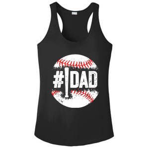 Baseball Number One Daddy Son Baseball Father's Day Ladies PosiCharge Competitor Racerback Tank