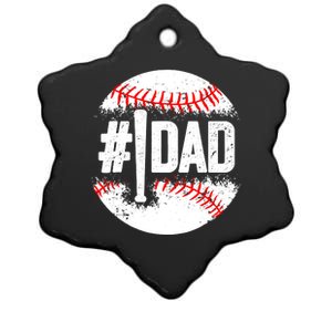 Baseball Number One Daddy Son Baseball Father's Day Ceramic Star Ornament