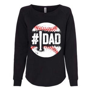 Baseball Number One Daddy Son Baseball Father's Day Womens California Wash Sweatshirt