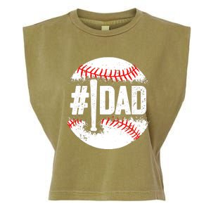 Baseball Number One Daddy Son Baseball Father's Day Garment-Dyed Women's Muscle Tee