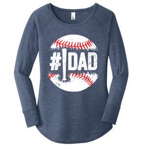 Baseball Number One Daddy Son Baseball Father's Day Women's Perfect Tri Tunic Long Sleeve Shirt