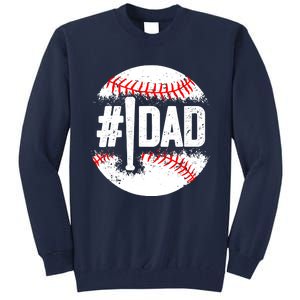 Baseball Number One Daddy Son Baseball Father's Day Tall Sweatshirt