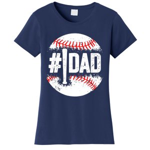 Baseball Number One Daddy Son Baseball Father's Day Women's T-Shirt