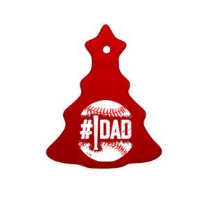 Baseball Number One Daddy Son Baseball Father's Day Ceramic Tree Ornament