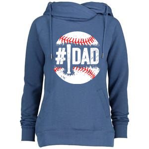 Baseball Number One Daddy Son Baseball Father's Day Womens Funnel Neck Pullover Hood