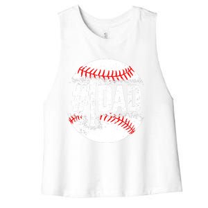 Baseball Number One Daddy Son Baseball Father's Day Women's Racerback Cropped Tank