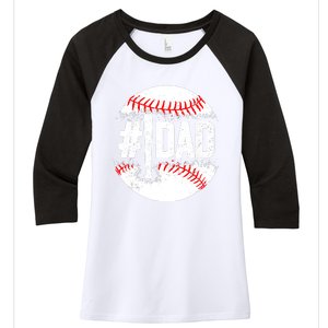 Baseball Number One Daddy Son Baseball Father's Day Women's Tri-Blend 3/4-Sleeve Raglan Shirt