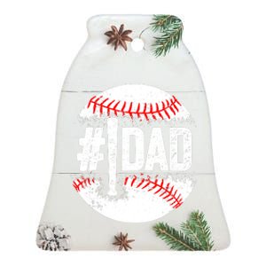 Baseball Number One Daddy Son Baseball Father's Day Ceramic Bell Ornament