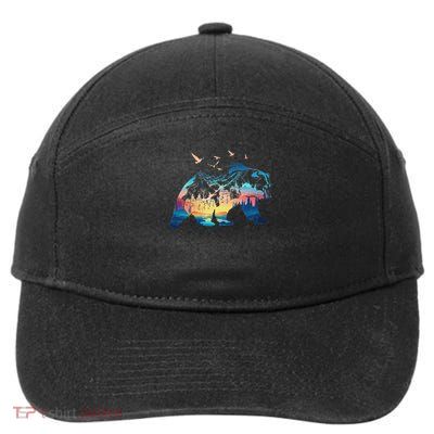 Bear Nature Outdoor Mountains Forest Trees Bear Wildlife 7-Panel Snapback Hat