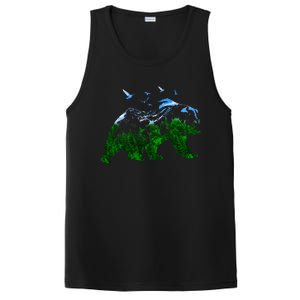 Bear Nature Outdoor Mountains Forest Trees Bear Wildlife PosiCharge Competitor Tank