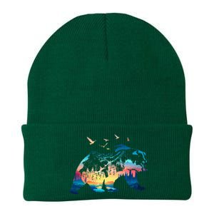 Bear Nature Outdoor Mountains Forest Trees Bear Wildlife Knit Cap Winter Beanie