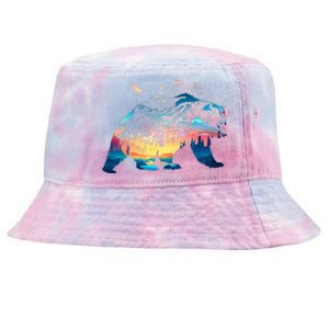 Bear Nature Outdoor Mountains Forest Trees Bear Wildlife Tie-Dyed Bucket Hat