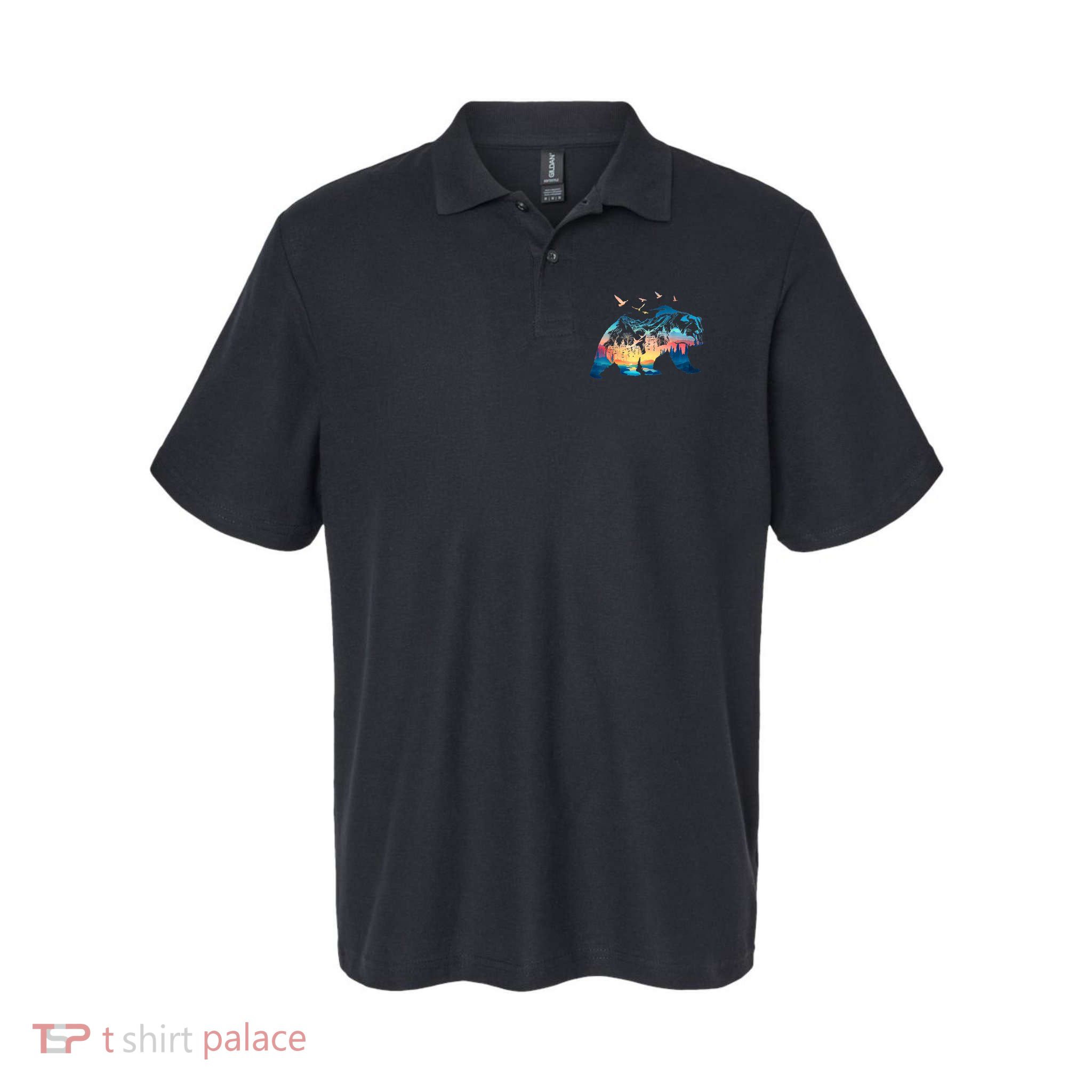 Bear Nature Outdoor Mountains Forest Trees Bear Wildlife Polo