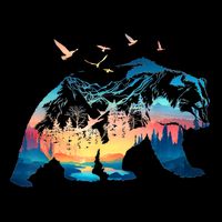 Bear Nature Outdoor Mountains Forest Trees Bear Wildlife 16 in Basic Backpack