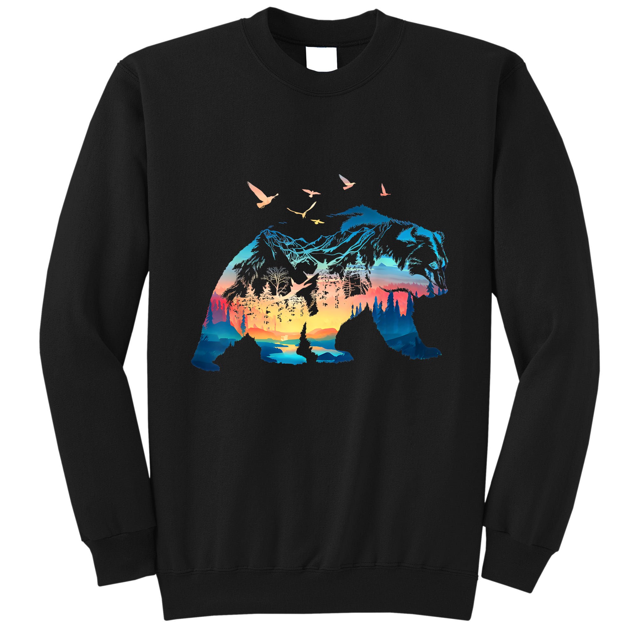 Bear Nature Outdoor Mountains Forest Trees Bear Wildlife Tall Sweatshirt