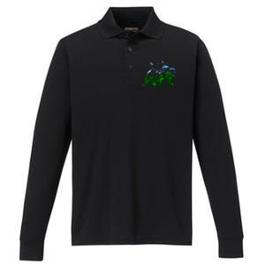 Bear Nature Outdoor Mountains Forest Trees Bear Wildlife Performance Long Sleeve Polo