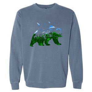 Bear Nature Outdoor Mountains Forest Trees Bear Wildlife Garment-Dyed Sweatshirt