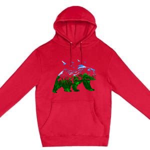 Bear Nature Outdoor Mountains Forest Trees Bear Wildlife Premium Pullover Hoodie