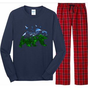 Bear Nature Outdoor Mountains Forest Trees Bear Wildlife Long Sleeve Pajama Set