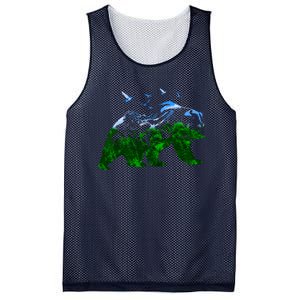 Bear Nature Outdoor Mountains Forest Trees Bear Wildlife Mesh Reversible Basketball Jersey Tank