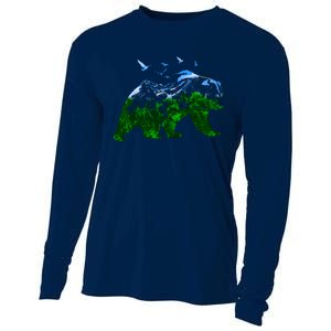 Bear Nature Outdoor Mountains Forest Trees Bear Wildlife Cooling Performance Long Sleeve Crew