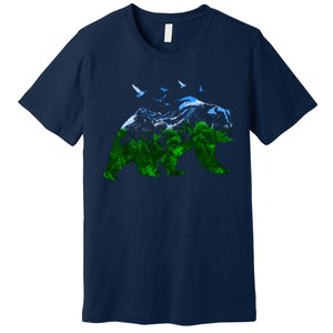 Bear Nature Outdoor Mountains Forest Trees Bear Wildlife Premium T-Shirt