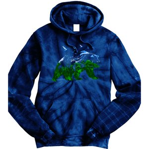 Bear Nature Outdoor Mountains Forest Trees Bear Wildlife Tie Dye Hoodie