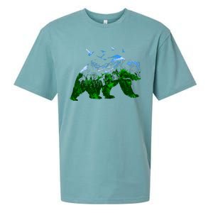 Bear Nature Outdoor Mountains Forest Trees Bear Wildlife Sueded Cloud Jersey T-Shirt