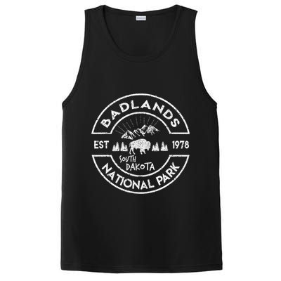 Badlands National Park Retro Hiking Vintage South Dakota PosiCharge Competitor Tank