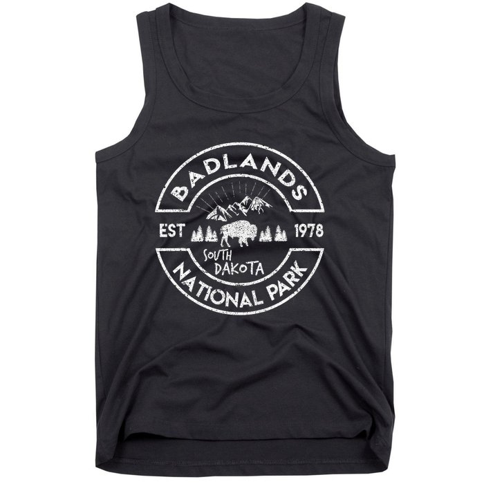 Badlands National Park Retro Hiking Vintage South Dakota Tank Top