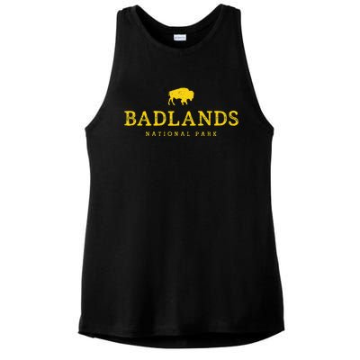 Badlands National Park Bison South Dakota Buffalo Souvenir Ladies PosiCharge Tri-Blend Wicking Tank