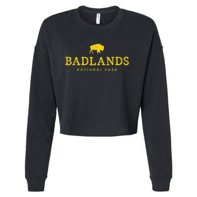 Badlands National Park Bison South Dakota Buffalo Souvenir Cropped Pullover Crew