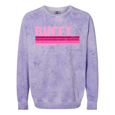 BUFFY Name Personalized Retro Vintage 80s 90s Birthday Colorblast Crewneck Sweatshirt