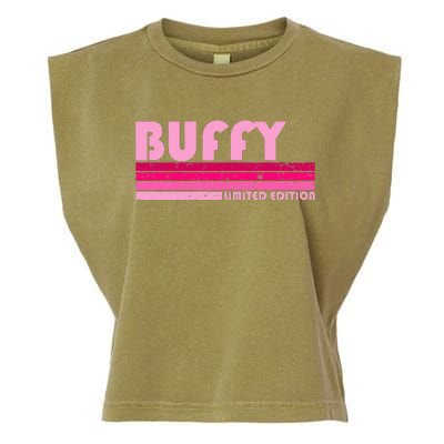 BUFFY Name Personalized Retro Vintage 80s 90s Birthday Garment-Dyed Women's Muscle Tee