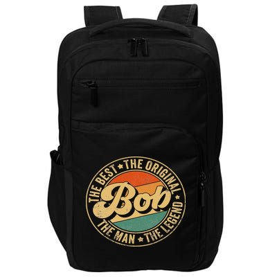 Bob Name Personal Gifts First Name Retro Bob Father's Day Impact Tech Backpack