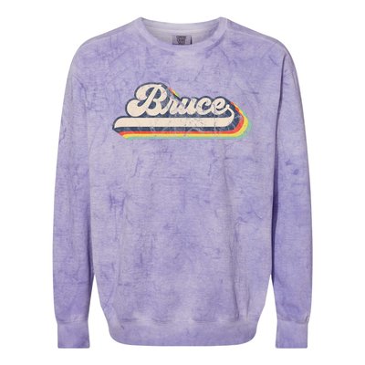 Bruce Name Personalized Vintage Retro Colorblast Crewneck Sweatshirt