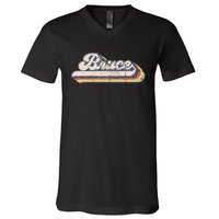 Bruce Name Personalized Vintage Retro V-Neck T-Shirt