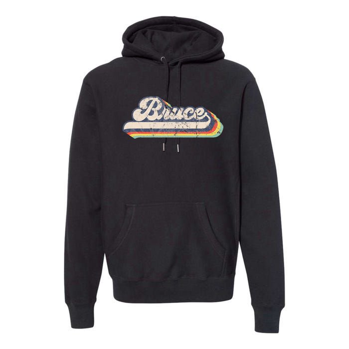 Bruce Name Personalized Vintage Retro Premium Hoodie