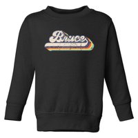 Bruce Name Personalized Vintage Retro Toddler Sweatshirt