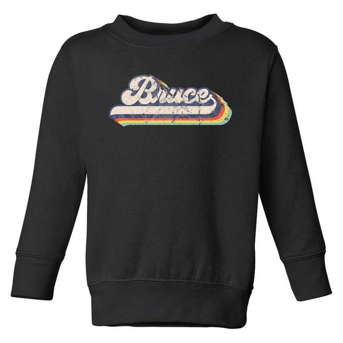 Bruce Name Personalized Vintage Retro Toddler Sweatshirt