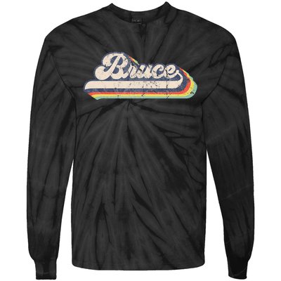 Bruce Name Personalized Vintage Retro Tie-Dye Long Sleeve Shirt