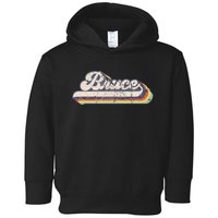 Bruce Name Personalized Vintage Retro Toddler Hoodie