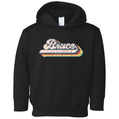 Bruce Name Personalized Vintage Retro Toddler Hoodie