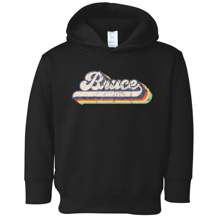 Bruce Name Personalized Vintage Retro Toddler Hoodie