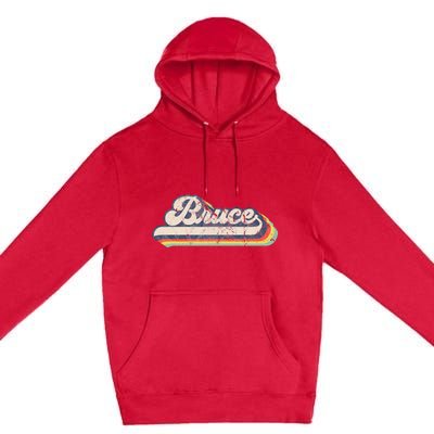 Bruce Name Personalized Vintage Retro Premium Pullover Hoodie