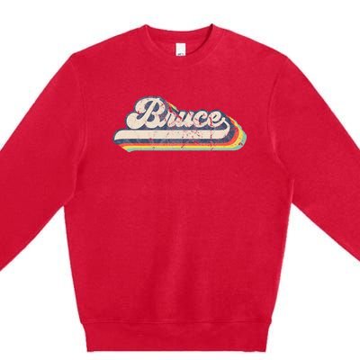 Bruce Name Personalized Vintage Retro Premium Crewneck Sweatshirt