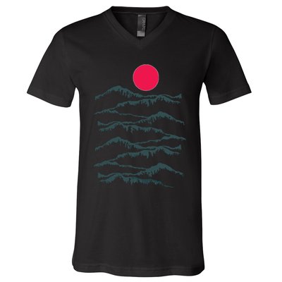Badlands National Park Southwest Desert Western Sunset Mountains V-Neck T-Shirt
