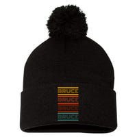 Bruce Name Personalized Vintage Retro Pom Pom 12in Knit Beanie