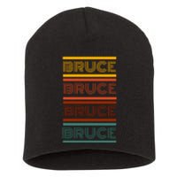 Bruce Name Personalized Vintage Retro Short Acrylic Beanie